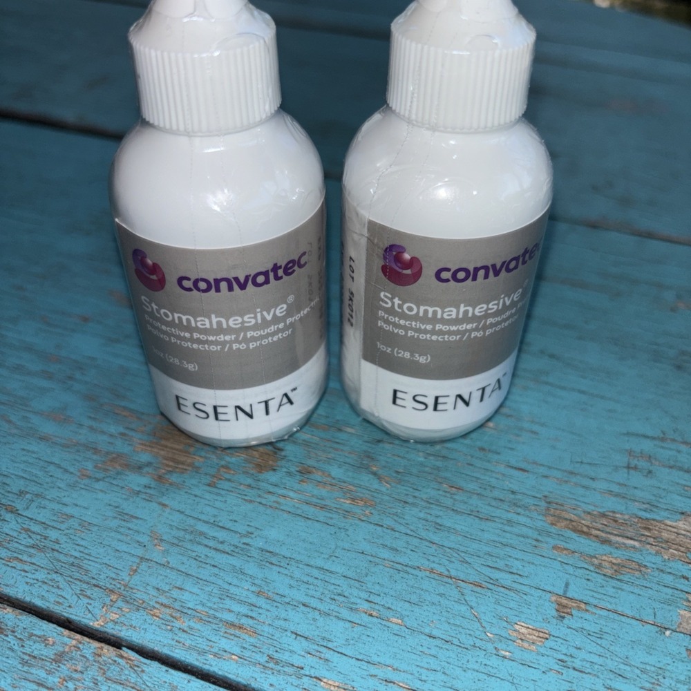 Lot of 2 ConvaTec ESENTA Stomahesive® Protective Powder 1oz Bottles Exp 2028